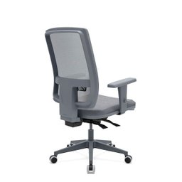 Cadeira de Escritório Presidente Brizza Braços 3D Backplax Assento Crepe Piramidal Cinza - Plaxmetal - 2