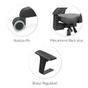 Ver imagem 3 de Cadeira de Escritório Executiva Operacional Lisa Backsystem Poliéster Plaxmetal Preto
