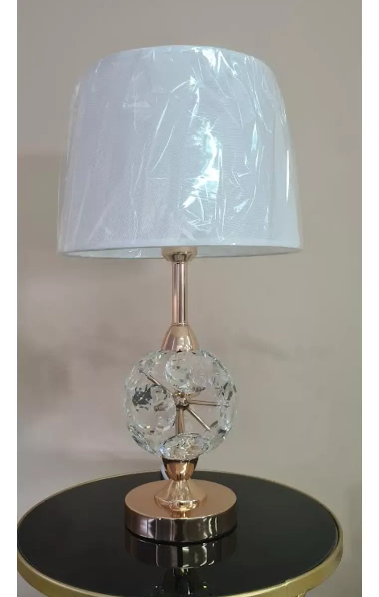 Ver imagem 5 de Abajur Luminária Quarto Sala Rosé Gold Globo Moderno 54x30