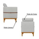 Ver imagem 5 de Poltrona Decorativa Estofada com Pés em Madeira Maciça Estelí Espresso Móveis
