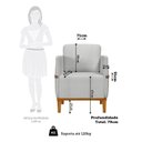 Ver imagem 4 de Poltrona Decorativa Estofada com Pés em Madeira Maciça Estelí Espresso Móveis