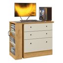 Ver imagem 6 de Mesa Escrivaninha Cômoda Giratória Gamer e Estudo Mdp Freijo/off-white