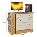 Ver imagem 4 de Mesa Escrivaninha Cômoda Giratória Gamer e Estudo Mdp Freijo/off-white