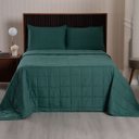 Ver imagem 2 de Kit Cobre Leito Colcha Speciale Casal Matelado Toque Acetinado 400 Fios 3 Peças Verde