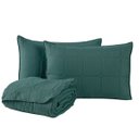 Ver imagem 1 de Kit Cobre Leito Colcha Speciale Casal Matelado Toque Acetinado 400 Fios 3 Peças Verde