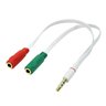 Cabo Adaptador P3 Macho x 2 P2 Fêmea para Fone Microfone Headset Branco - 1