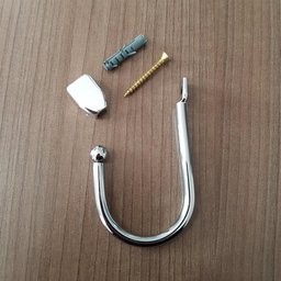 Kit 6 Ganchos Multiuso Fixação Parafuso Parede Porta Aço Cromado - 4