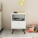 Ver imagem 1 de Mesa de Cabeceira Retrô 40 X 58 Cm Gaveta Mdp Branco - Clicklar