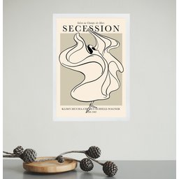 Quadro Decorativo Minimalista Mulher - Klimt 24x18cm - com Vidro:moldura Branca - 1