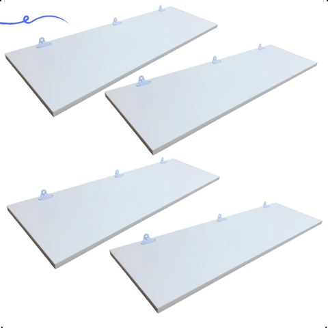 Kit 4 Prateleira Branca 80X30 + Suporte Flutuante Mdf  Organizadora Decoração Cozinha Banheiro Sala