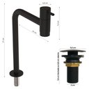 Ver imagem 4 de Cuba Pia Banheiro Oxford Torneira Inox Valvula Click Black Preto Brilho