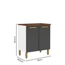 Ver imagem 2 de Balcão de Aço para Cooktop 2 Portas Grafite Bella Bertolini
