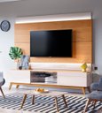 Ver imagem 2 de Rack com Painel Classic com 2 Gavetas 180cm Nature com Off White - Imcal Móveis