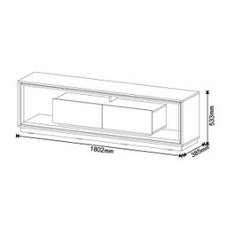 Rack Ópera 180cm Off White com Nature - Imcal Móveis - 5