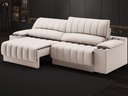 Ver imagem 1 de Sofá com Porta Copos Carregador USB Ret Rec Murano 2,50m Velosuede Areia - NETSOFAS