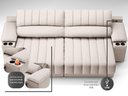 Ver imagem 2 de Sofá com Porta Copos Carregador USB Ret Rec Murano 2,50m Velosuede Areia - NETSOFAS