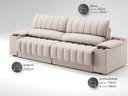 Ver imagem 3 de Sofá com Porta Copos Carregador USB Ret Rec Murano 2,50m Velosuede Areia - NETSOFAS