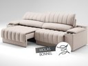 Ver imagem 6 de Sofá com Porta Copos Carregador USB Ret Rec Murano 2,50m Velosuede Areia - NETSOFAS