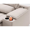Ver imagem 7 de Sofá com Porta Copos Carregador USB Ret Rec Murano 2,50m Velosuede Areia - NETSOFAS