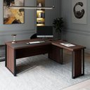 Ver imagem 1 de Mesa em L Executiva Diretor Direita 160cm x 170cm com Caixa de Tomadas e Porta Objetos F5 Office