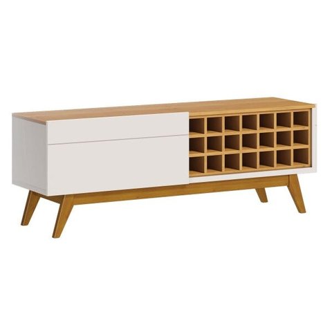 Rack Classic Ad 1.4 Off White com Nature - Imcal Móveis