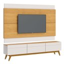 Ver imagem 1 de Rack com Painel Classic 3 Gavetas 220cm Nature com Off White - Imcal Móveis
