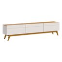 Ver imagem 5 de Rack com Painel Classic 3 Gavetas 220cm Nature com Off White - Imcal Móveis