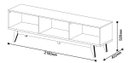 Ver imagem 6 de Rack com Painel Classic com 2 Gavetas 220cm Nature com Off White - Imcal Móveis