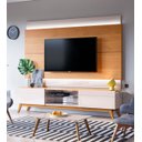 Ver imagem 2 de Rack com Painel Classic com 2 Gavetas 220cm Nature com Off White - Imcal Móveis