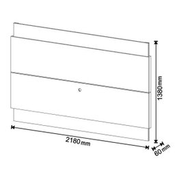 Rack com Painel Classic com 2 Gavetas 220cm Nature com Off White - Imcal Móveis - 4