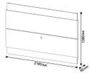 Ver imagem 4 de Rack com Painel Classic com 2 Gavetas 220cm Nature com Off White - Imcal Móveis