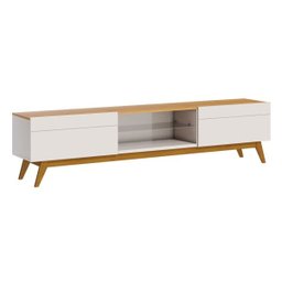 Rack com Painel Classic com 2 Gavetas 220cm Nature com Off White - Imcal Móveis - 5
