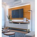 Ver imagem 2 de Rack com Painel Classic com 3 Gavetas 220cm com LED Nature com Off White - Imcal Móveis