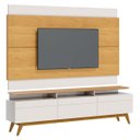Ver imagem 1 de Rack com Painel Classic com 3 Gavetas 220cm com LED Nature com Off White - Imcal Móveis