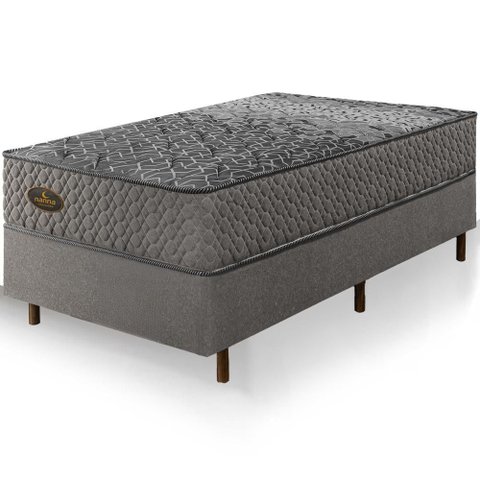 Cama Box + Colchão Solteiro King Pergamino Molas Ensacadas 96x203x67cm
