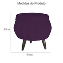 Ver imagem 6 de Combo Poltrona Decorativa E Puff Para Recepção Pétala Suede Roxo - LM DECOR