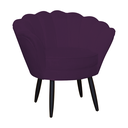 Ver imagem 2 de Combo Poltrona Decorativa E Puff Para Recepção Pétala Suede Roxo - LM DECOR
