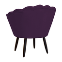 Ver imagem 3 de Combo Poltrona Decorativa E Puff Para Recepção Pétala Suede Roxo - LM DECOR
