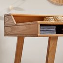 Ver mais imagens de Mesa Escrivaninha Madeira 4 Nichos 1 Prateleira Luna Madeirado Idimex