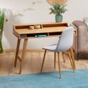 Ver imagem 5 de Mesa Escrivaninha Madeira 4 Nichos 1 Prateleira Luna Madeirado Idimex