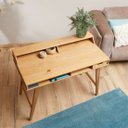 Ver imagem 6 de Mesa Escrivaninha Madeira 4 Nichos 1 Prateleira Luna Madeirado Idimex