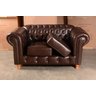 Conjunto Sofá E Poltrona Luís Xv Chesterfield Capitonê Retrô - Couríssimo Marrom Café - 4