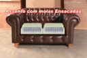 Ver imagem 3 de Conjunto Sofá E Poltrona Luís Xv Chesterfield Capitonê Retrô - Couríssimo Marrom Café