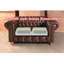 Ver imagem 3 de Conjunto Sofá E Poltrona Luís Xv Chesterfield Capitonê Retrô - Couríssimo Marrom Café