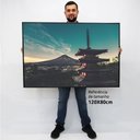 Ver imagem 2 de Quadro Decorativo Templo Monte Fuji em tela Canvas TaColado Moldura Flutuante 4,5cm Freijó 120 x 80c