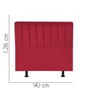 Ver imagem 2 de Cabeceira Estofada Kiara 90cm Solteiro para Cama Box Quarto Corino Vermelho - Ahazzo Móveis