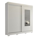 Ver imagem 1 de Guarda-Roupa Solteiro 2 Portas com Espelho Branco Ilhéus Panan 183cm