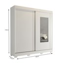 Ver imagem 2 de Guarda-Roupa Solteiro 2 Portas com Espelho Branco Ilhéus Panan 183cm