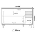 Ver imagem 5 de Balcão Gabinete 120cm 3 Portas 2 Gavetas Preto/cinza