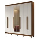 Ver imagem 3 de Guarda-Roupa Casal com Pés 8 Portas Batentes com Espelho Netuno Madesa